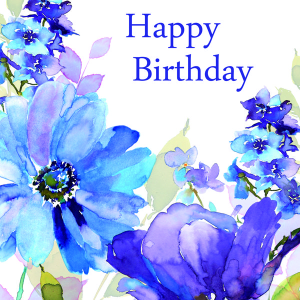 Happy Birthday Card Blue