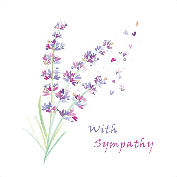 sympathy card lilac synpathy card